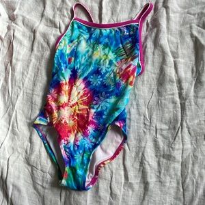 Speedo Tie Dye Girl’s One Piece Swimsuit Size 10